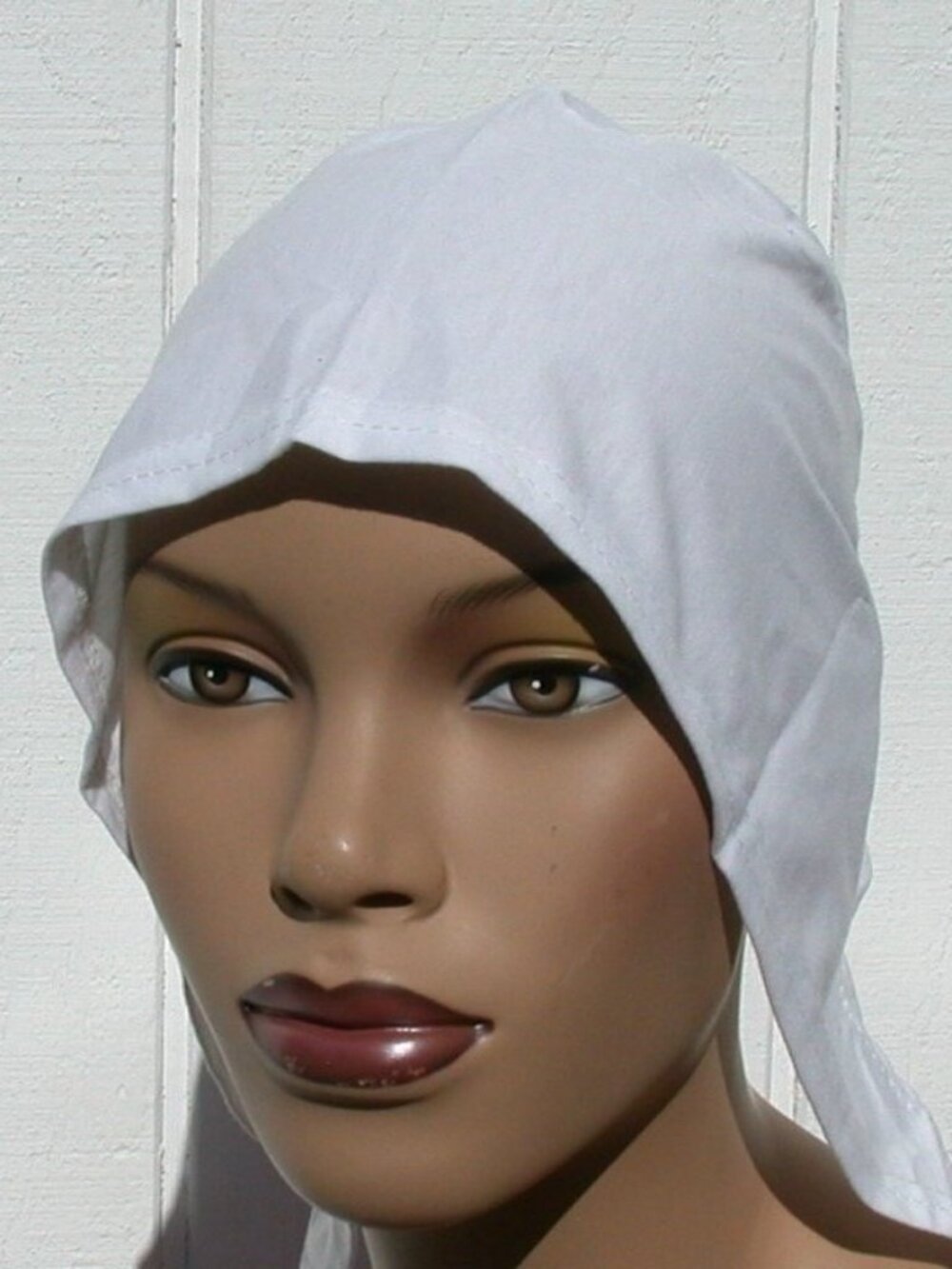 White Cotton Tie Back Bonnet Hijab Undercap
